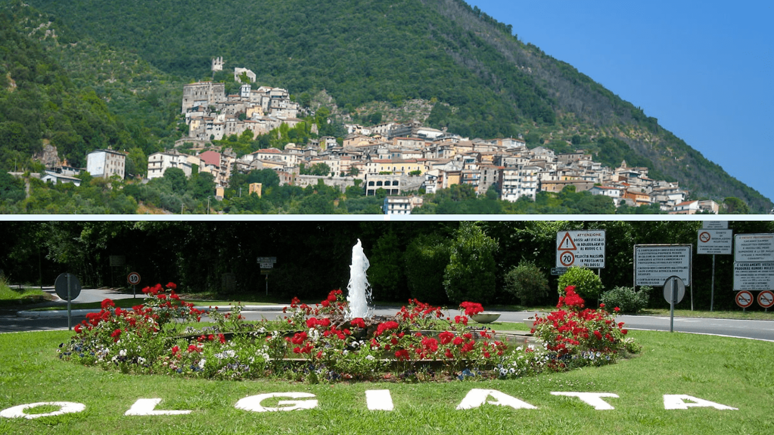Borgo di Maenza e ingresso del quartiere Olgiata a Roma